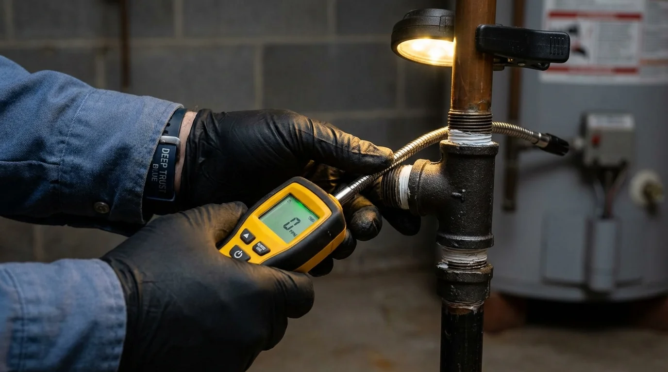 Gas leak detection with electronic sniffer by Johns Plumbing LLC in Crest Hill
